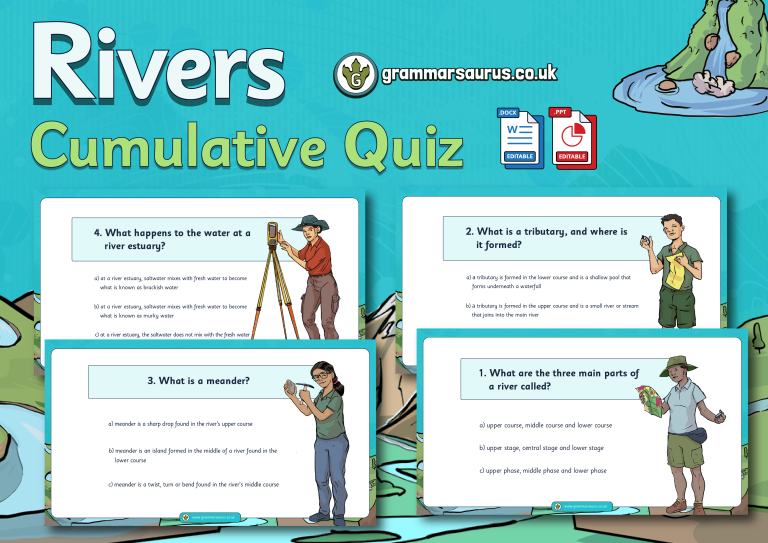 Year 5 Geography Rivers Cumulative Quiz Grammarsaurus