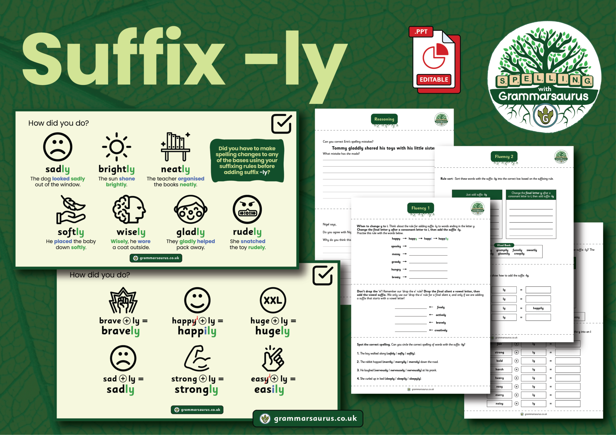 Y2 Objective 10 (Suffix -ly) - Grammarsaurus
