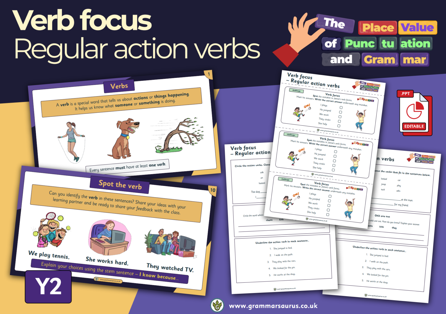 Year 2 The Place Value of Punctuation and Grammar Verb focus