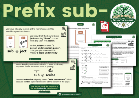 Y4 Objective 6 (Prefix sub-) - Grammarsaurus