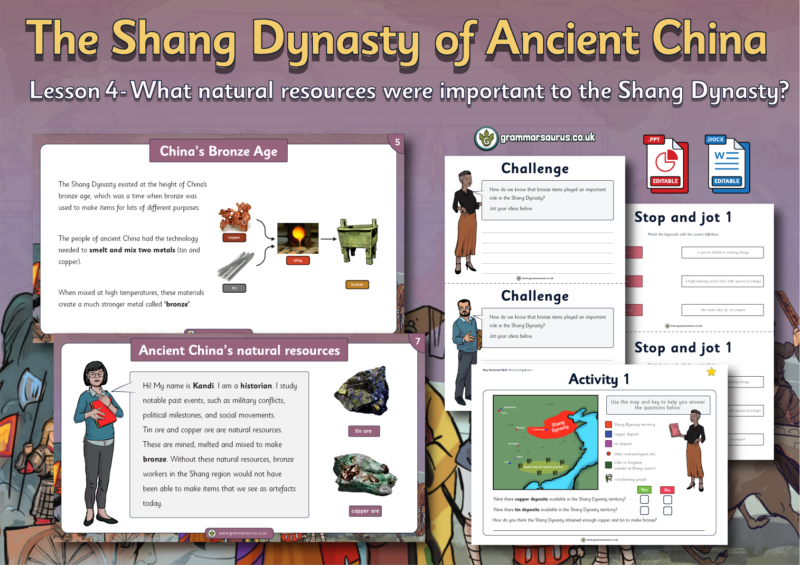 Year 3 Shang Dynasty - What natural resources were important to the ...