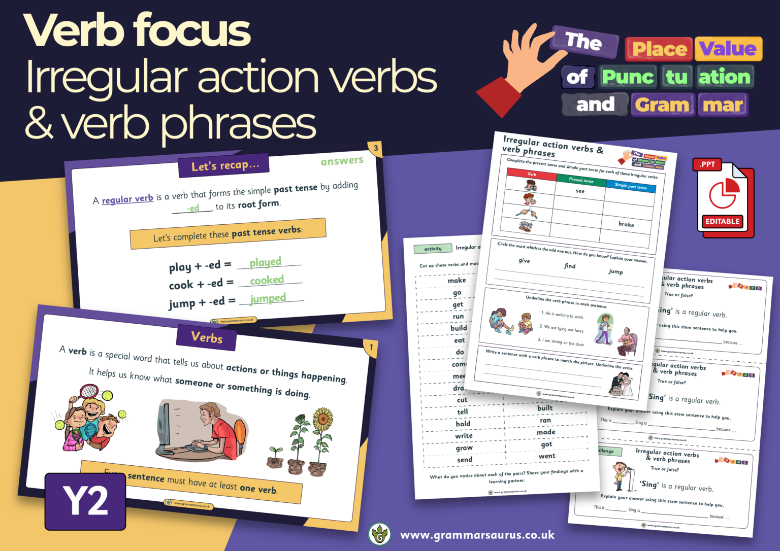 Year 2 The Place Value Of Punctuation And Grammar Verb Focus year-2-the-place-value-of-punctuation-and-grammar-verb-focus