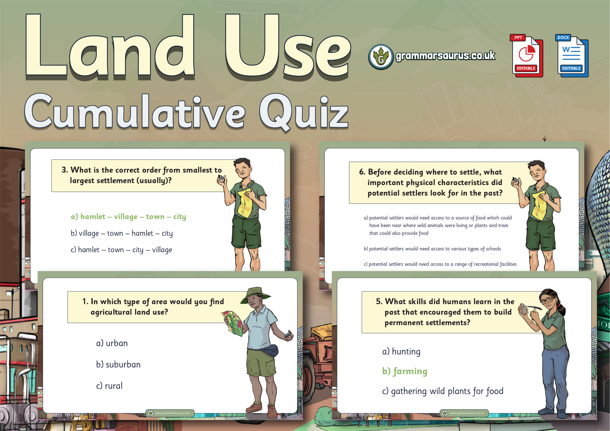 Year 3 Geography – Land Use (Fieldwork Unit) - Cumulative Quiz ...