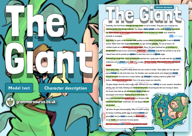 Year 3 Model Text – Character description – The Giant - Grammarsaurus