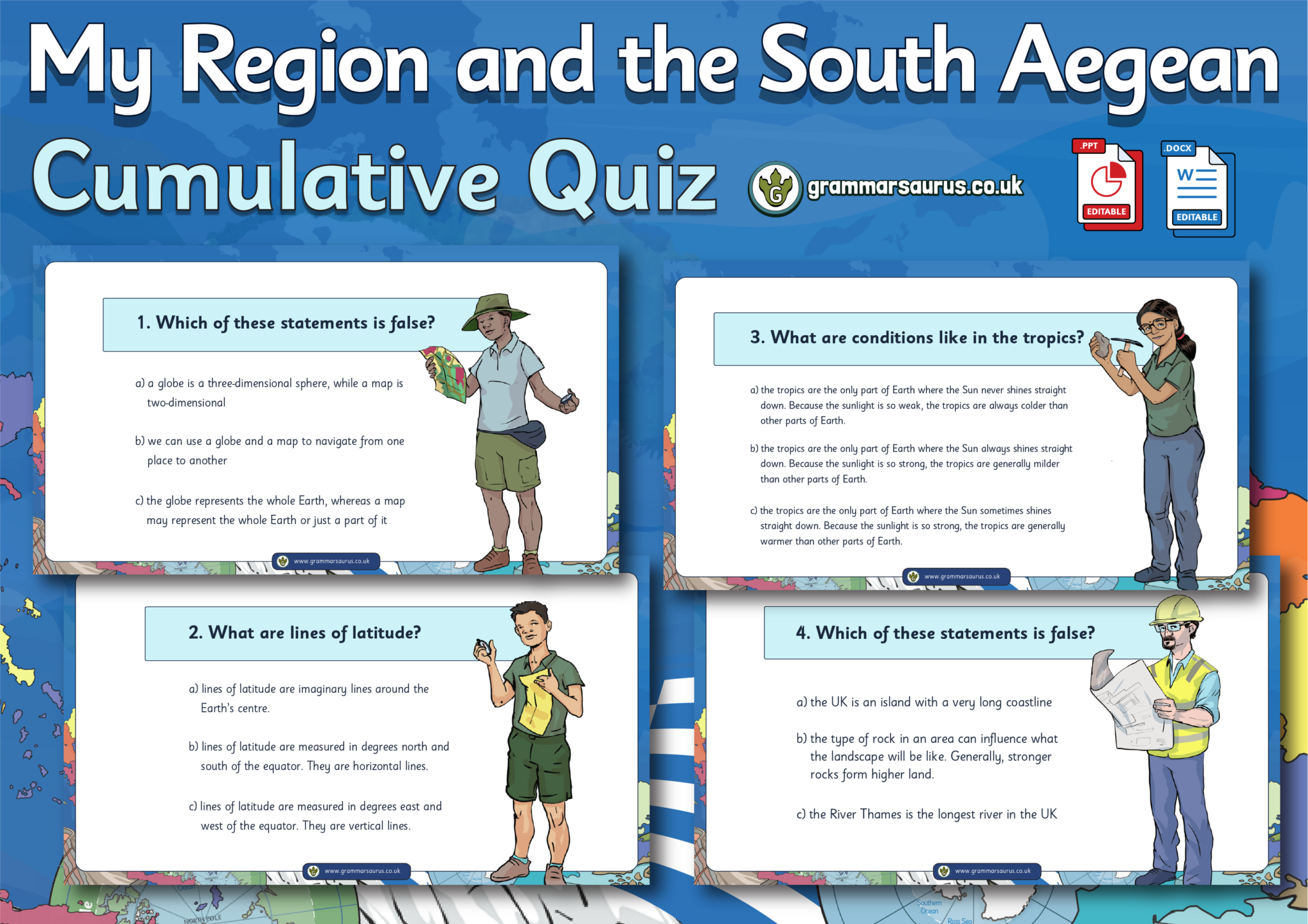 Year 4 Geography My Region and the South Aegean Cumulative Quiz