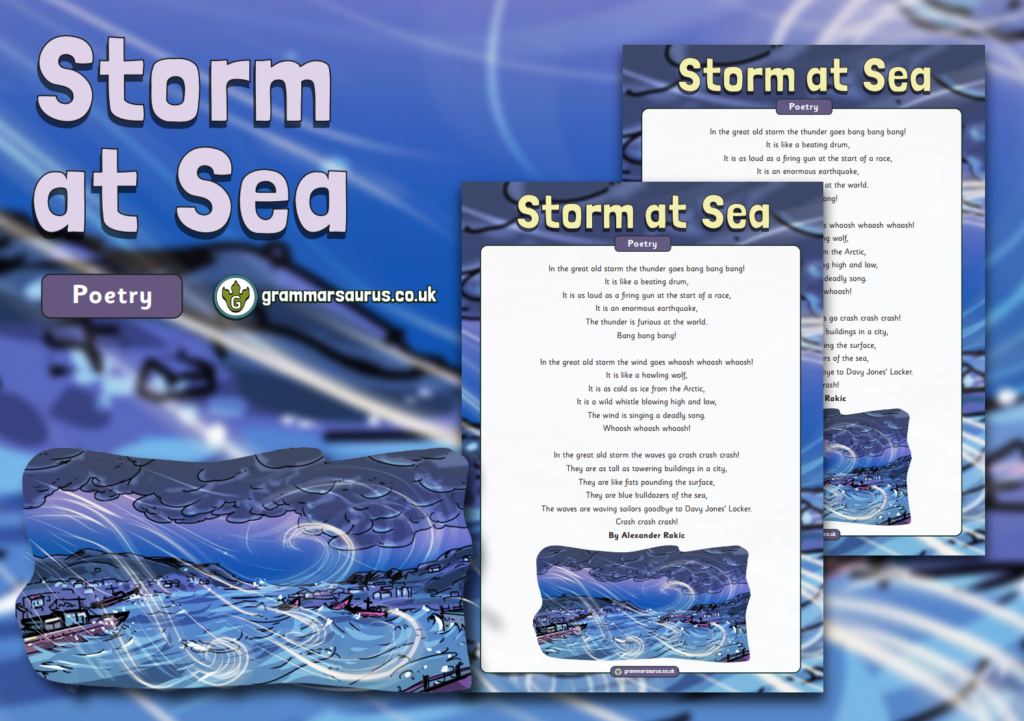 Year 4 Model Text Poetry Storm At Sea Grammarsaurus