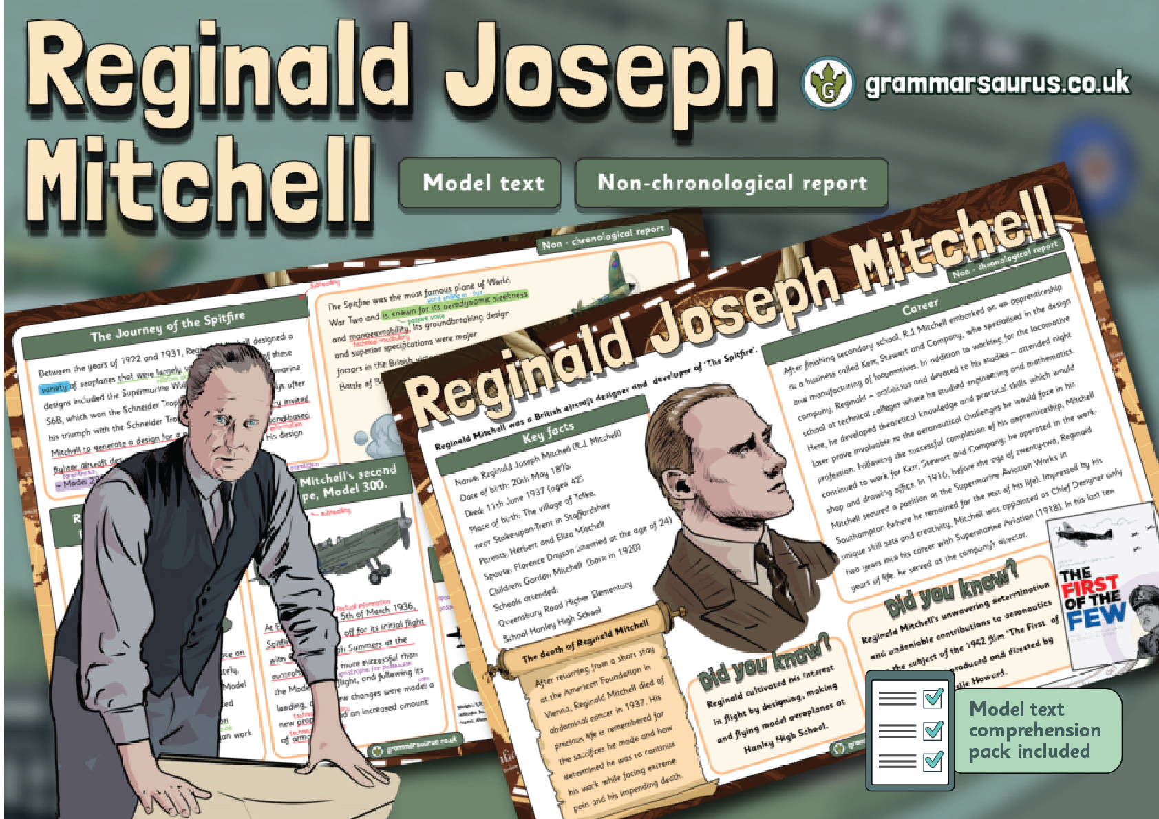 Year 6 Model Text – Non-chronological report – Reginald Joseph Mitchell ...