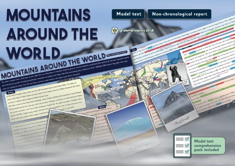 Year 6 Model Text – Non-chronological report - Mountains around the ...