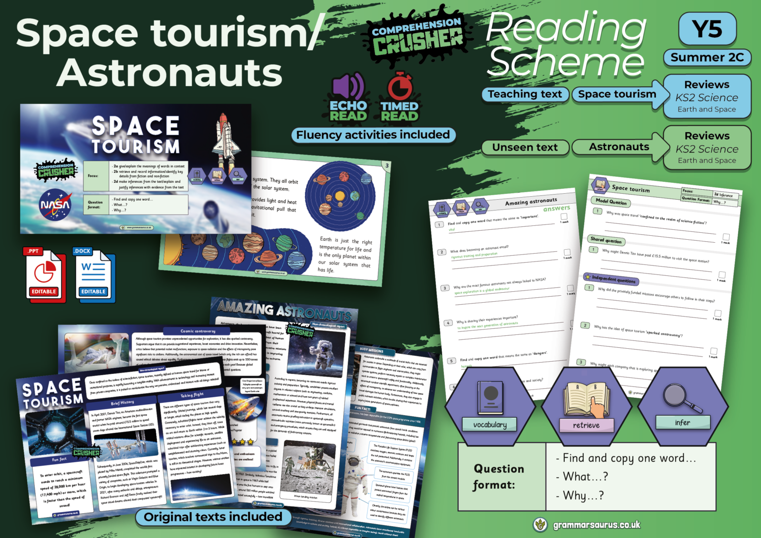 Year 5 Comprehension Crusher Reading Scheme – Summer 2c – Space tourism ...