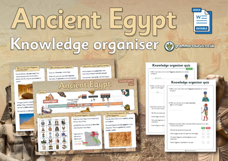 Year 3 History – Ancient Egypt – Knowledge organiser - Grammarsaurus