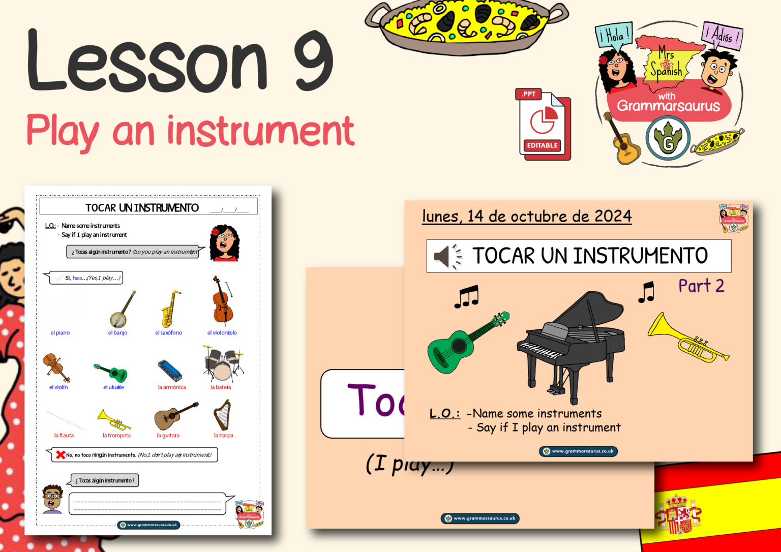 Grammar Instruments Year 4 - Play an instrument - Lesson 9 - Grammarsaurus