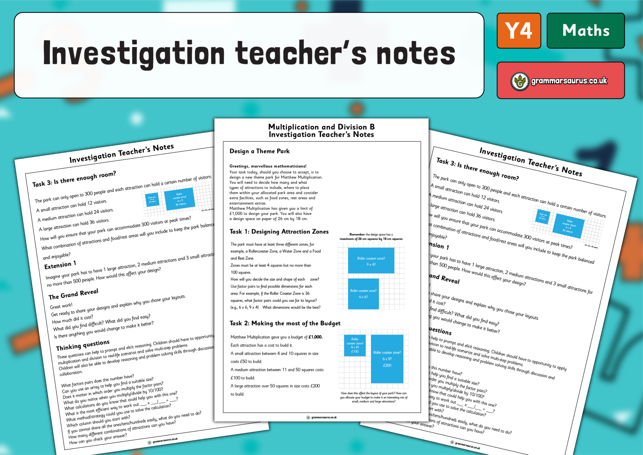 Investigation Notes.pdf Year 4 - Multiplication and Division Part 2 - Investigation teacher's ...