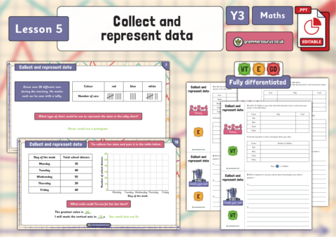 Year 3 - Statistics - Collect and represent data - Lesson 5 - Grammarsaurus