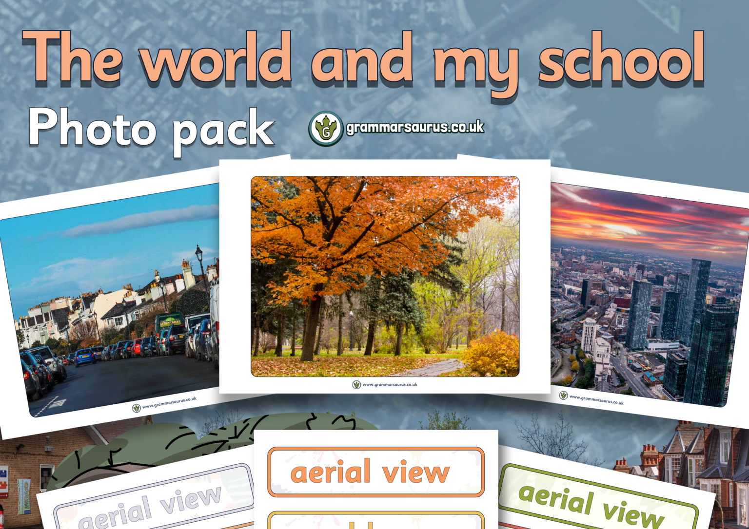 Year 1 Geography - The World and My School - Photo pack - Grammarsaurus