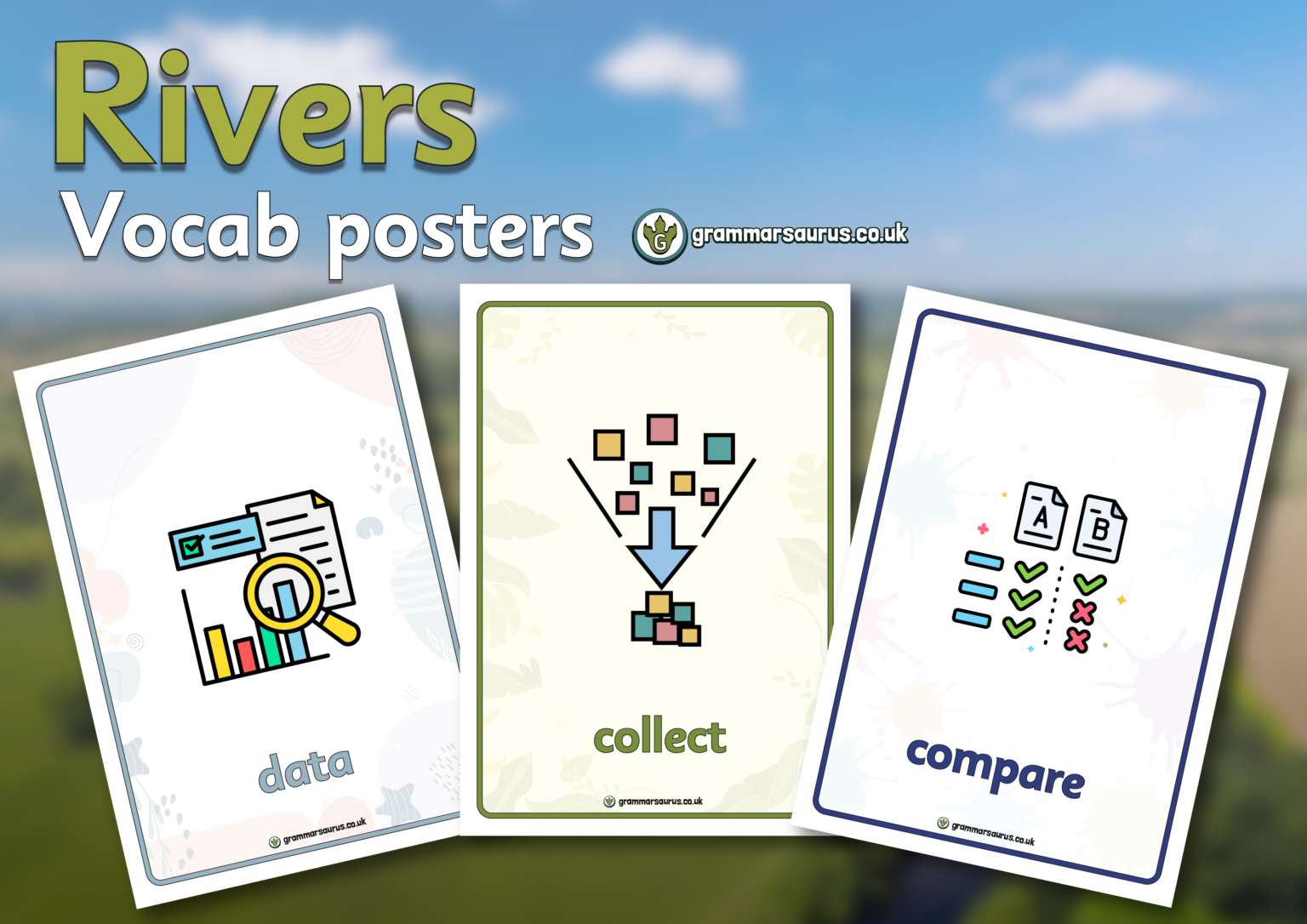 Year 5 Geography – Rivers – Vocab posters - Grammarsaurus