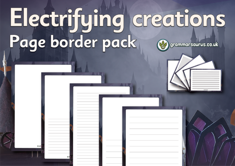 Year 6 – Electrifying creations – Page border pack - Grammarsaurus