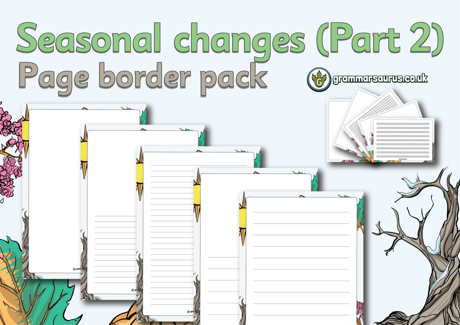 Year 1 Science - Seasonal Changes (Part 2) - Page border pack ...