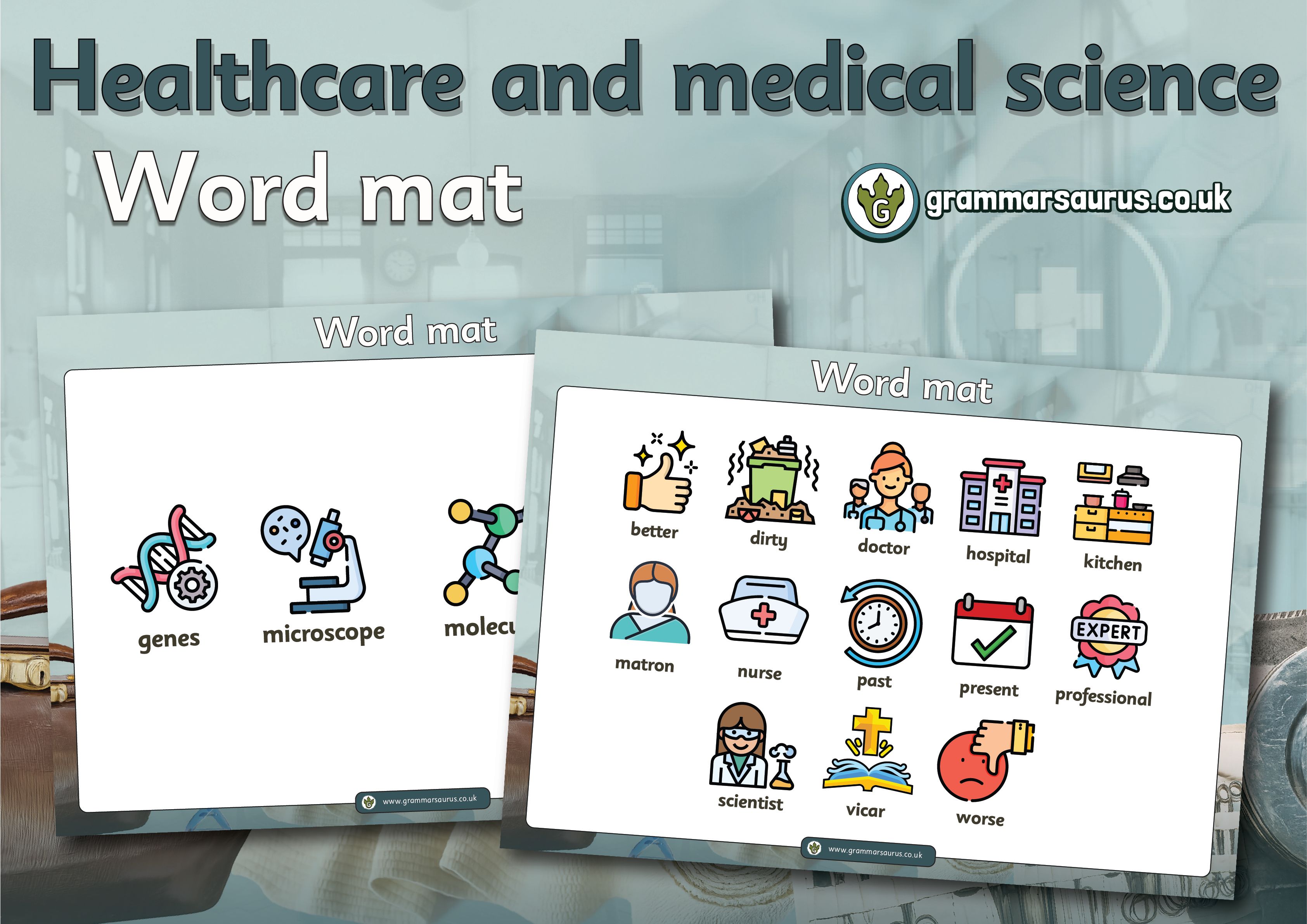 Science Word Mat KS1 History – Healthcare and medical science – Word mat - Grammarsaurus