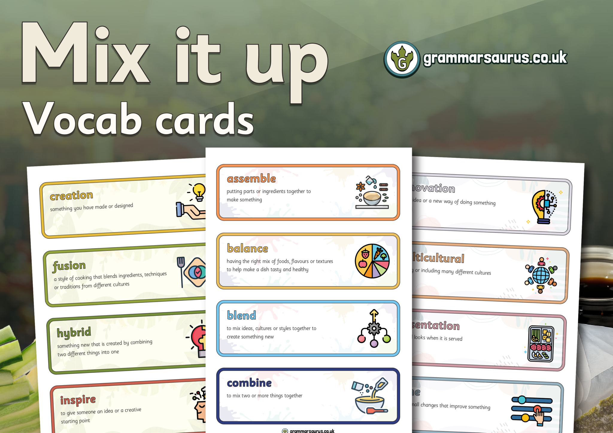 Year 6 – Mix it up – Vocab cards - Grammarsaurus