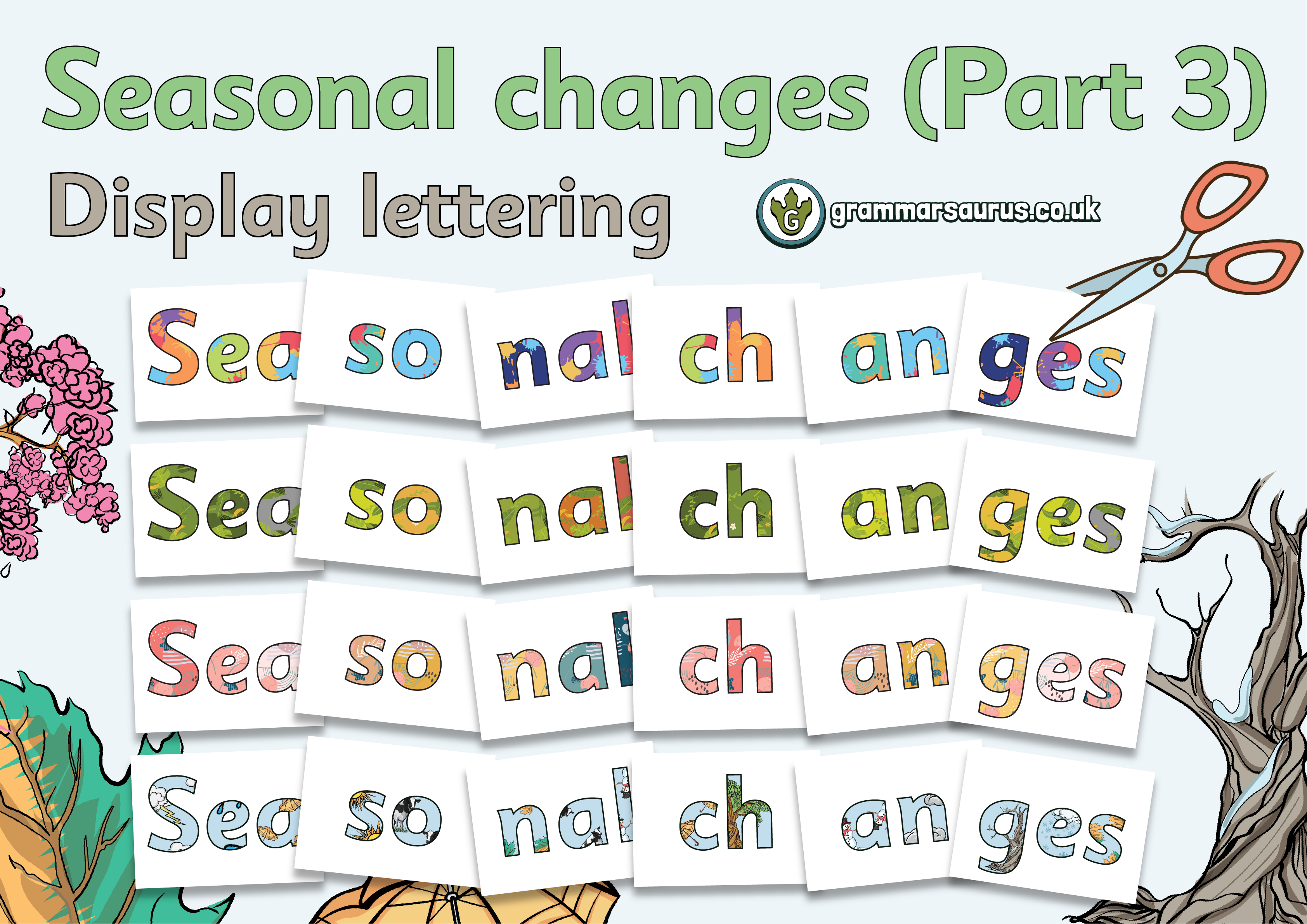 display lettering - Grammarsaurus