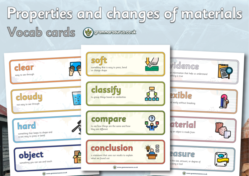 Year 5 Science - Properties and changes of materials – Vocab cards ...