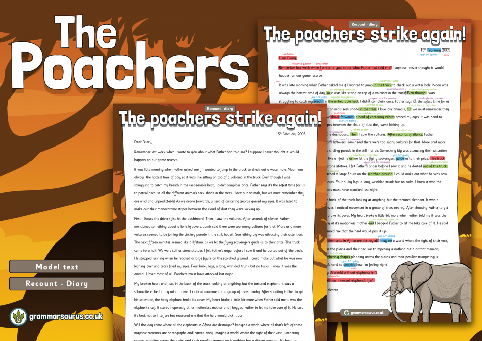 Year 3 Model Text Diary entry The Poachers ( gbsct P3, Grade 2