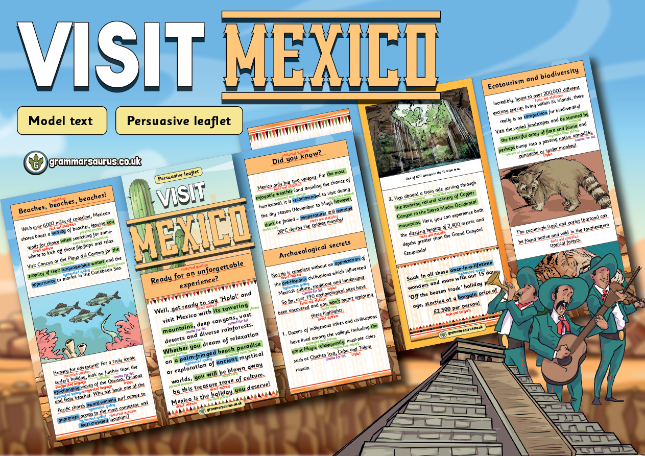 Year 5 Model Text – Persuasive leaflet – Visit Mexico( gbsct P5 , Grade ...